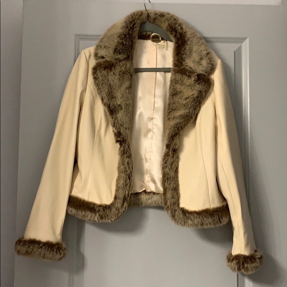 Real Leather jacket faux fur